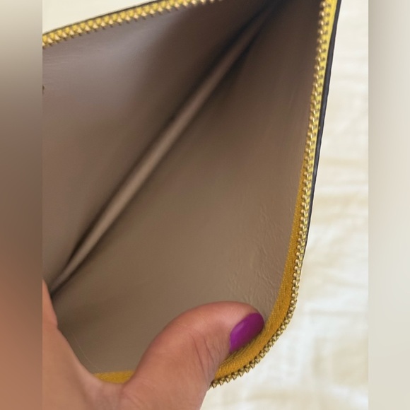 Kate Spade Yellow Leather Clutch with Gold Accent